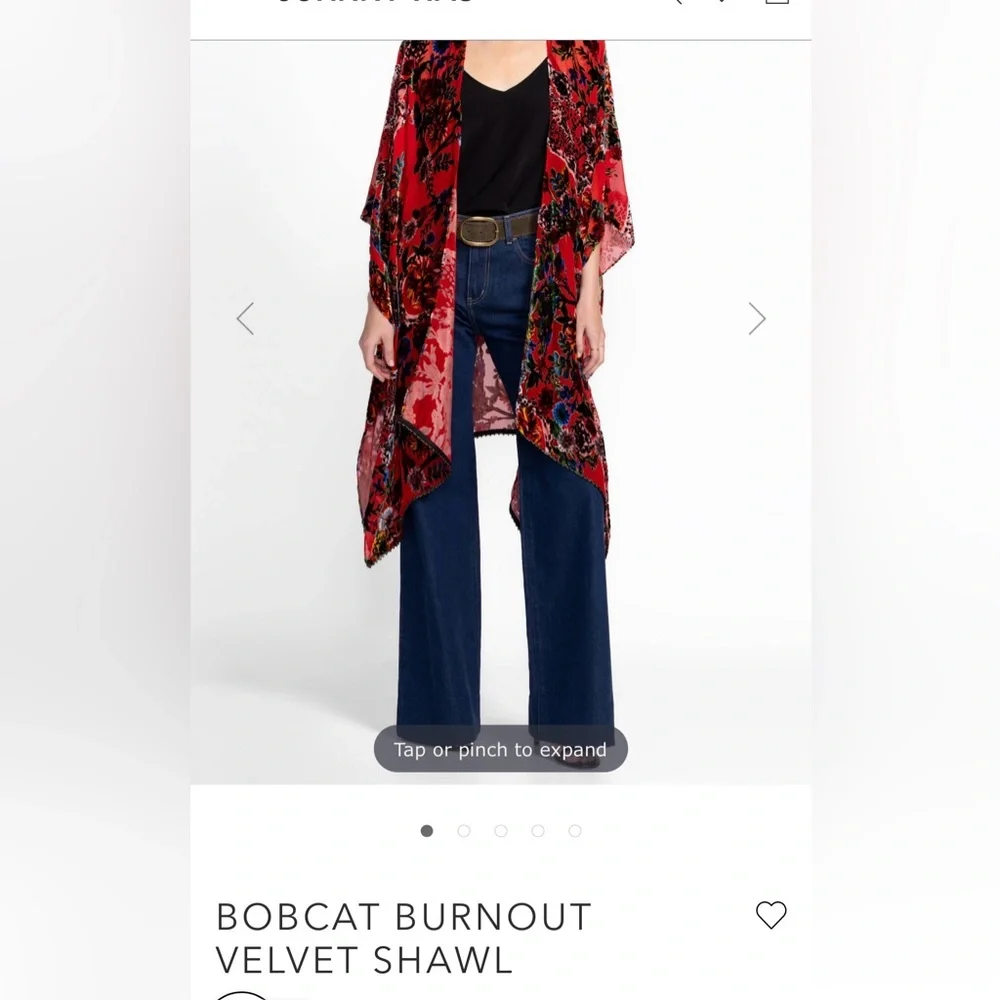 Johnny Was Bobcat Burnout Velvet Shawl NWOT - Picture 6 of 6